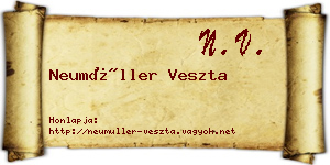 Neumüller Veszta névjegykártya